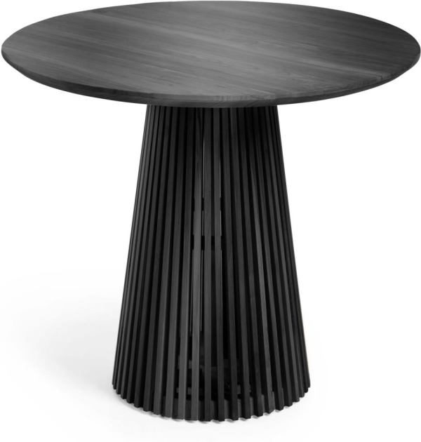 Spisebord Jeanette Kave Home i massivt Mindi-træ Ø90ÃH78 cm sort mat
